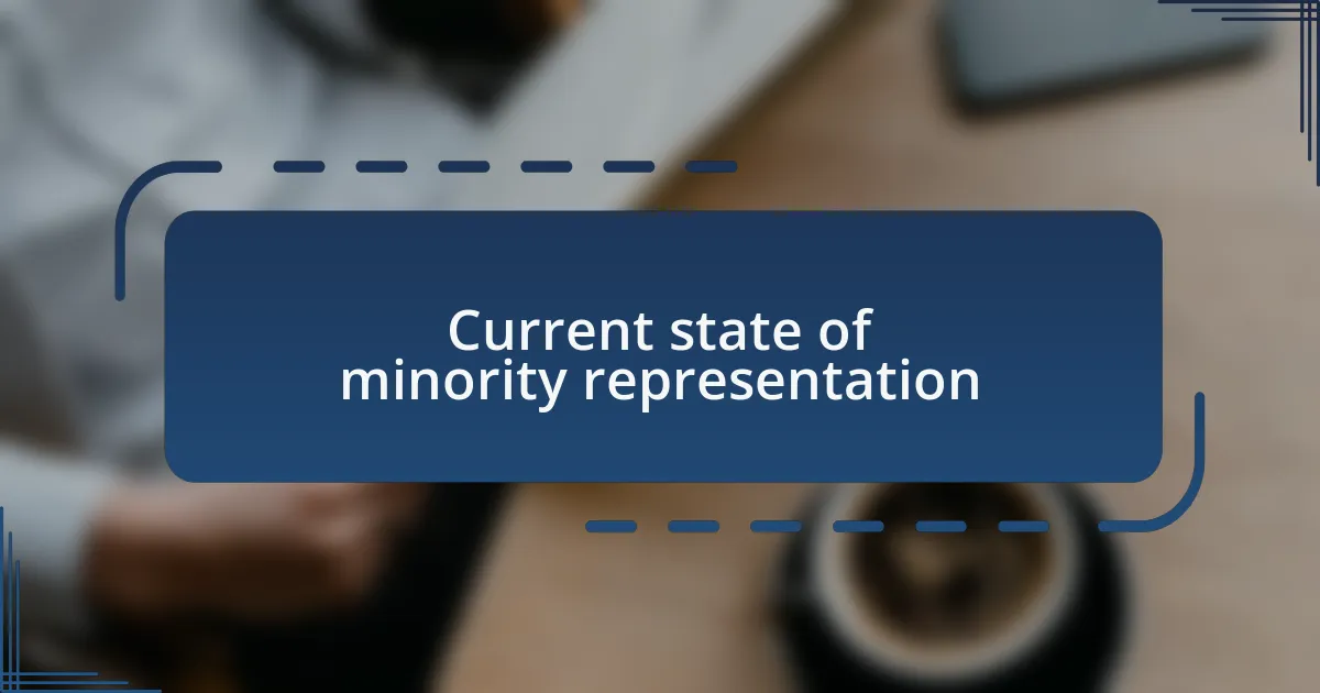 Current state of minority representation