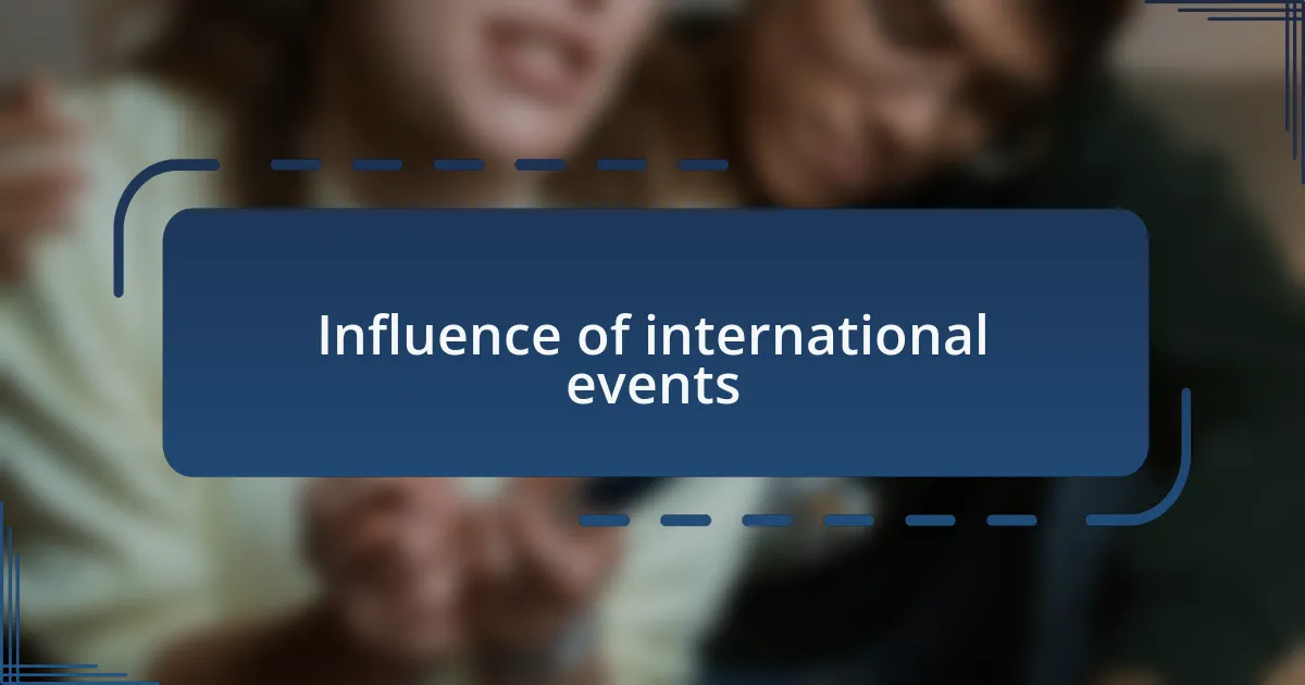 Influence of international events