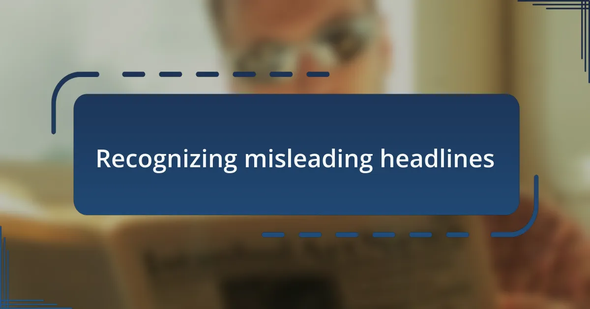 Recognizing misleading headlines