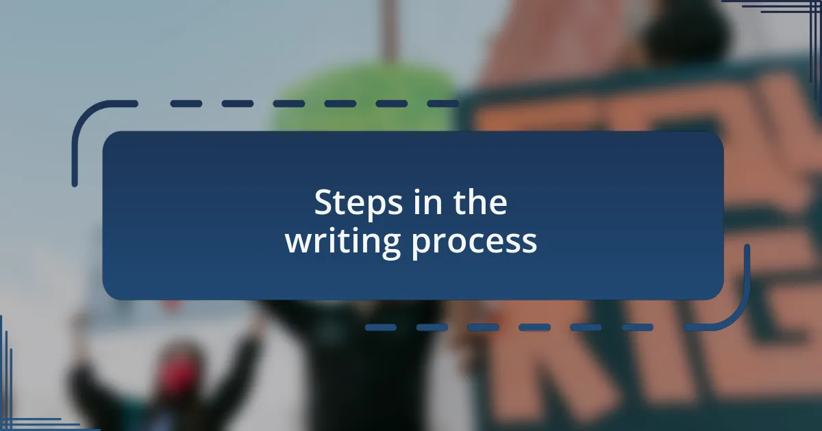 Steps in the writing process